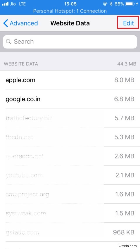 วิธีล้างข้อมูลสำหรับบางเว็บไซต์บน iPhone