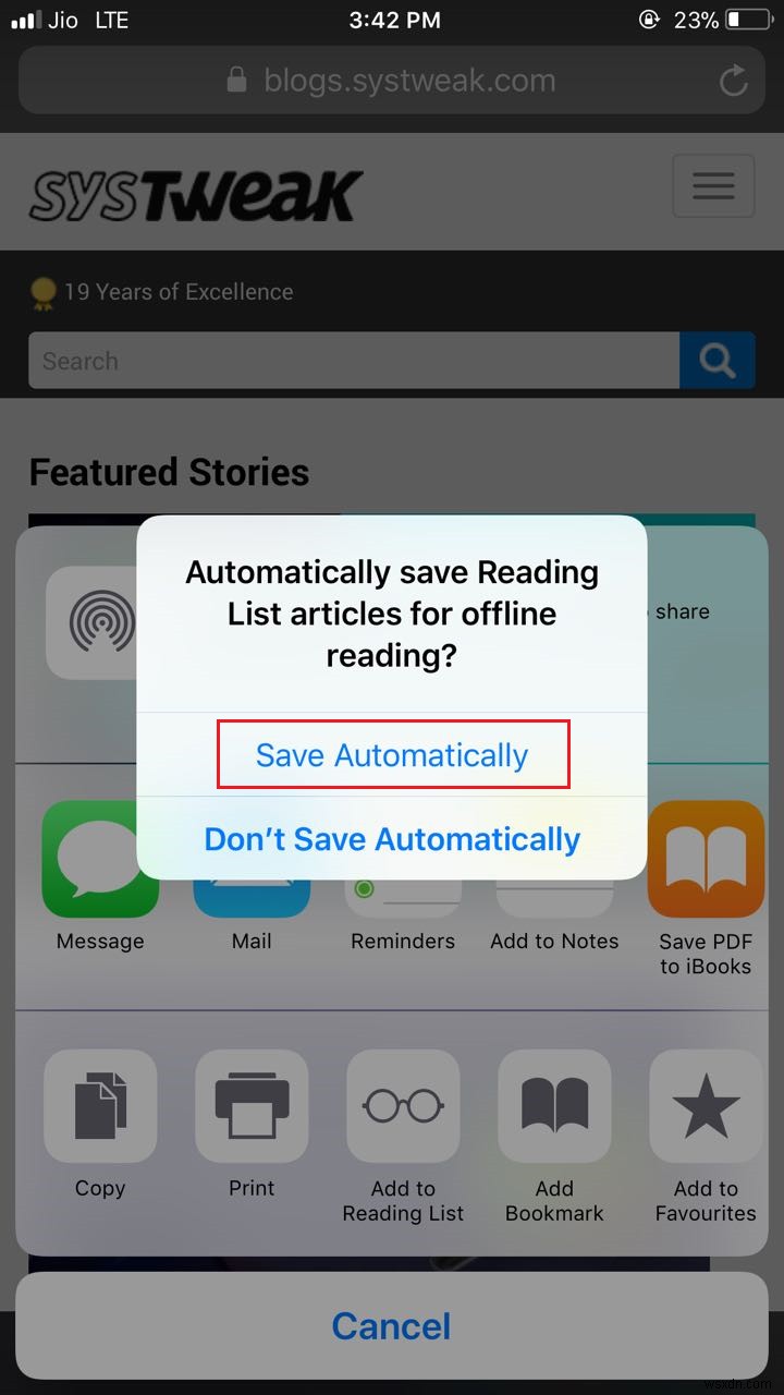 วิธีบันทึกบทความสำหรับการอ่านแบบออฟไลน์บน iPhone