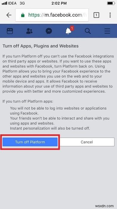 หยุดแอปของบุคคลที่สามไม่ให้ใช้ข้อมูล Facebook ของคุณบน iPhone