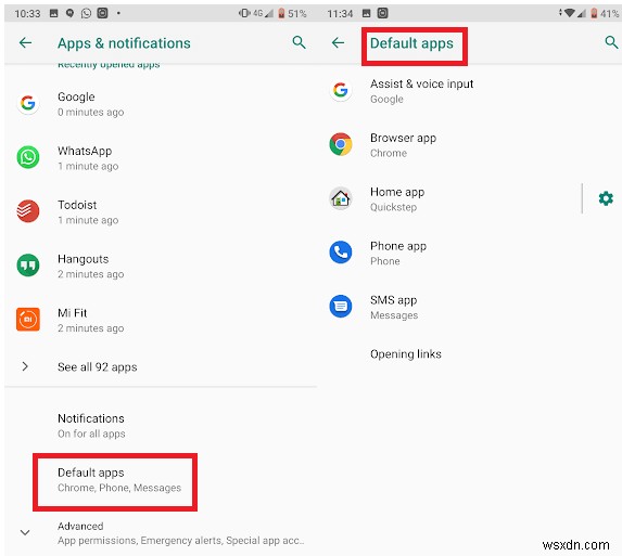 ขั้นตอนในการตั้งค่าแอปเริ่มต้นบน Android