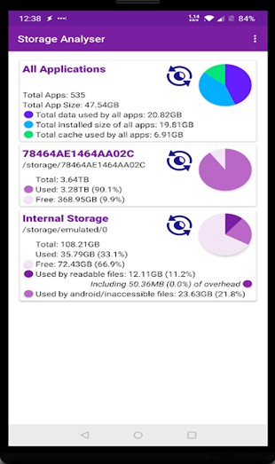 แอปที่ดีที่สุดในการวิเคราะห์พื้นที่เก็บข้อมูลบน Android