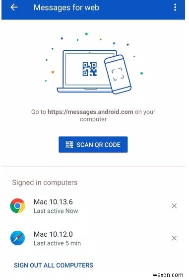 เริ่มต้นใช้งาน Android Messages สำหรับเว็บ