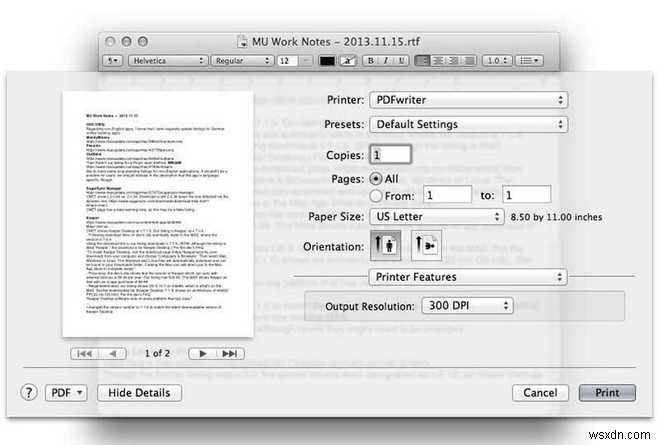 วิธีพิมพ์เป็น PDF บน macOS