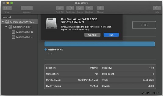 วิธีบายพาส SMART Hard Disk Error บน Mac