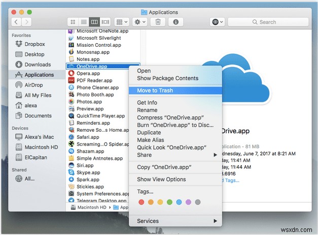 วิธีถอนการติดตั้ง OneDrive บน Mac 