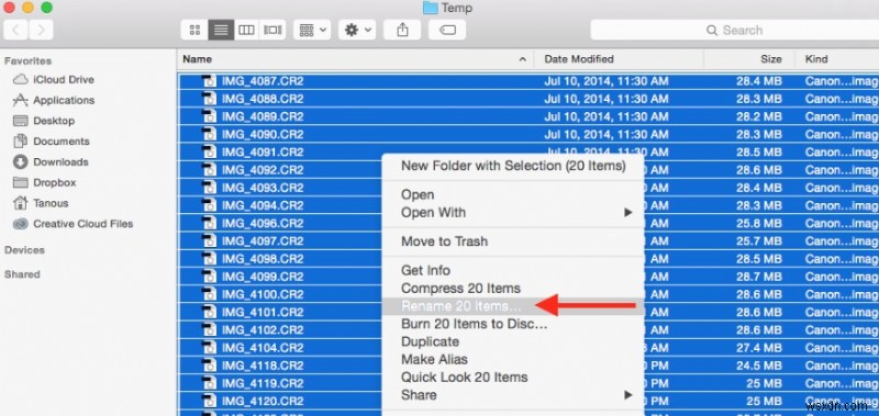 วิธีเปลี่ยนชื่อหลายไฟล์พร้อมกันบน Mac