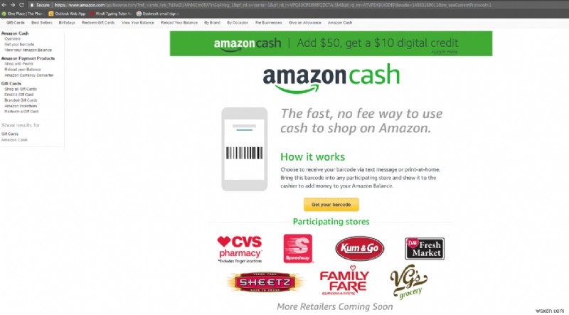 ตอนนี้คุณสามารถใช้ Amazon Cash ที่พอร์ทัลช็อปปิ้งที่คุณชื่นชอบได้แล้ว!