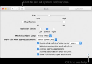 วิธีใช้แผงการตั้งค่าเพื่อปรับแต่ง Dock
