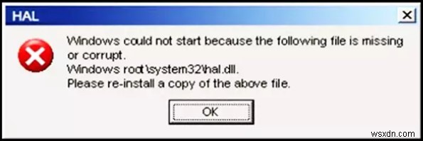 วิธีแก้ไขข้อผิดพลาด System32 Hal.dll บน Windows