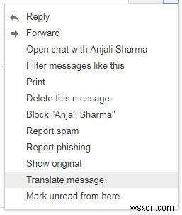วิธีแปลและรายงานอีเมลใน Gmail