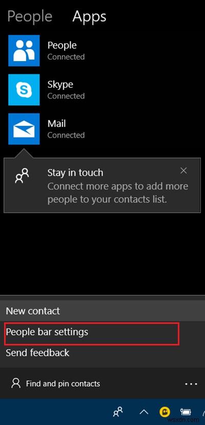 วิธีใช้ People Bar ใน Windows 10