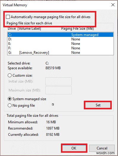 วิธีแก้ไข “คอมพิวเตอร์ของคุณมีหน่วยความจำเหลือน้อย” ใน Windows 10