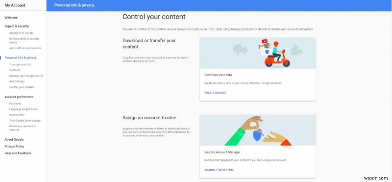 วิธีดาวน์โหลดข้อมูล Google ของคุณ:การใช้ Google Takeout?