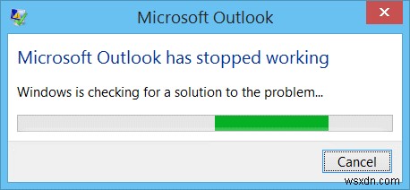 แก้ไขข้อผิดพลาด Microsoft Outlook หยุดทำงานแล้ว