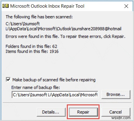 แก้ไขข้อผิดพลาด Microsoft Outlook หยุดทำงานแล้ว