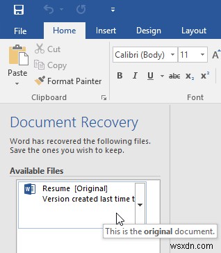 การเรียนรู้ MS Word:Backstage View ใน Word 2016