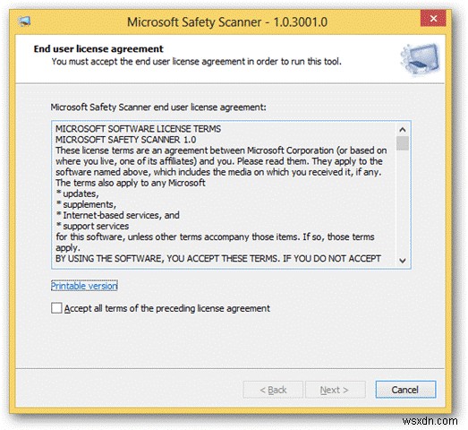 วิธีใช้ Microsoft Safety Scanner ใน Windows 8?