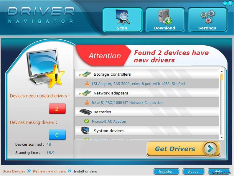 แก้ไขไดรเวอร์ที่ล้าสมัยด้วย Driver Navigator