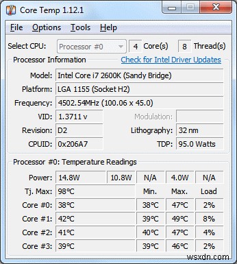 15 ซอฟต์แวร์ตรวจสอบอุณหภูมิ CPU ที่ดีที่สุดสำหรับ Windows 10, 7, 8 PC