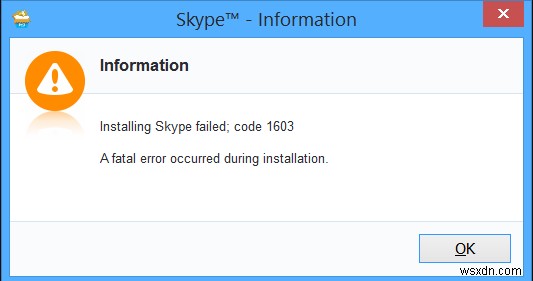 วิธีแก้ไขข้อผิดพลาด Windows 1603
