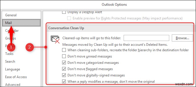 MS Outlook:เครื่องมือล้างข้อมูลการสนทนาเพื่อจัดระเบียบอีเมลของคุณ