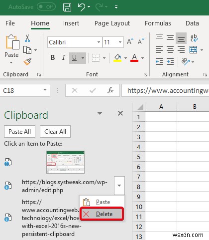 วิธีล้างคลิปบอร์ดใน Microsoft Excel