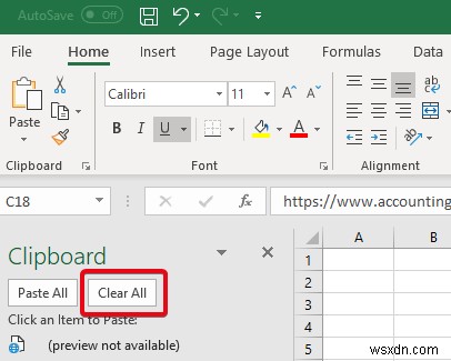 วิธีล้างคลิปบอร์ดใน Microsoft Excel