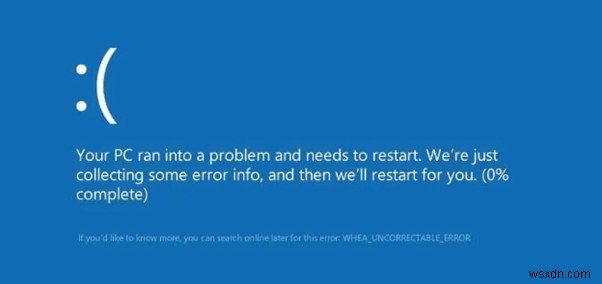 วิธียอดนิยมในการแก้ไขข้อผิดพลาดที่แก้ไขไม่ได้ Whea (Stop Code:0x0000124) ใน Windows 10