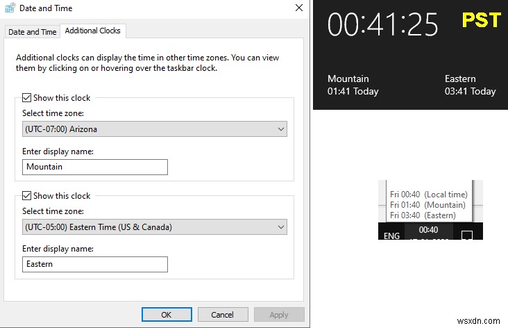 วิธีแสดงนาฬิกาหลายนาฬิกาบนแถบงาน Windows 10
