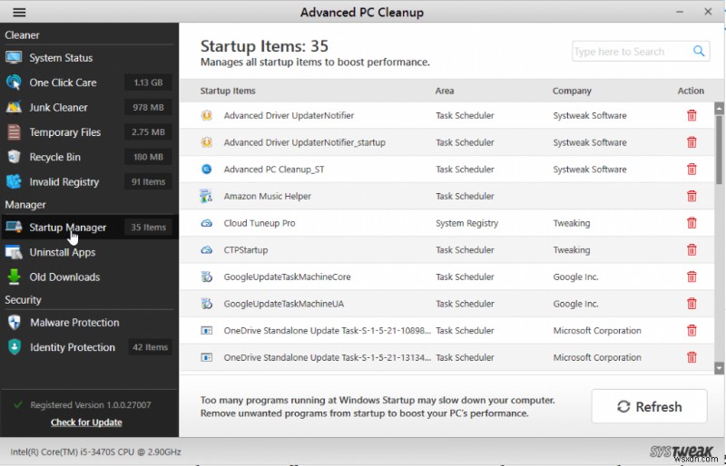 การล้างข้อมูลบนพีซีขั้นสูง – รีวิว Windows PC Cleaner