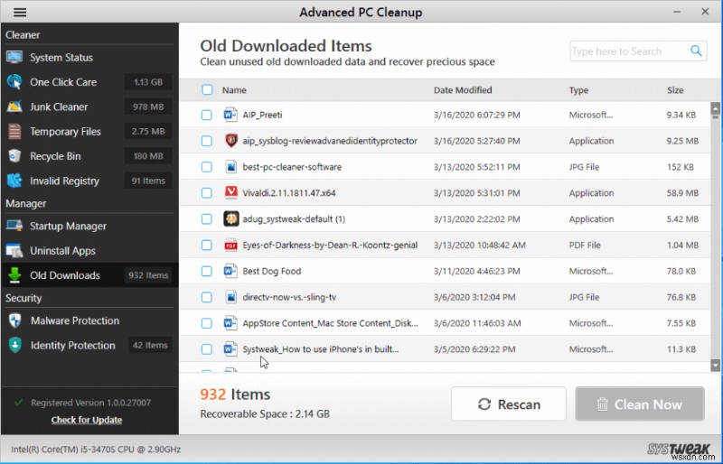 การล้างข้อมูลบนพีซีขั้นสูง – รีวิว Windows PC Cleaner