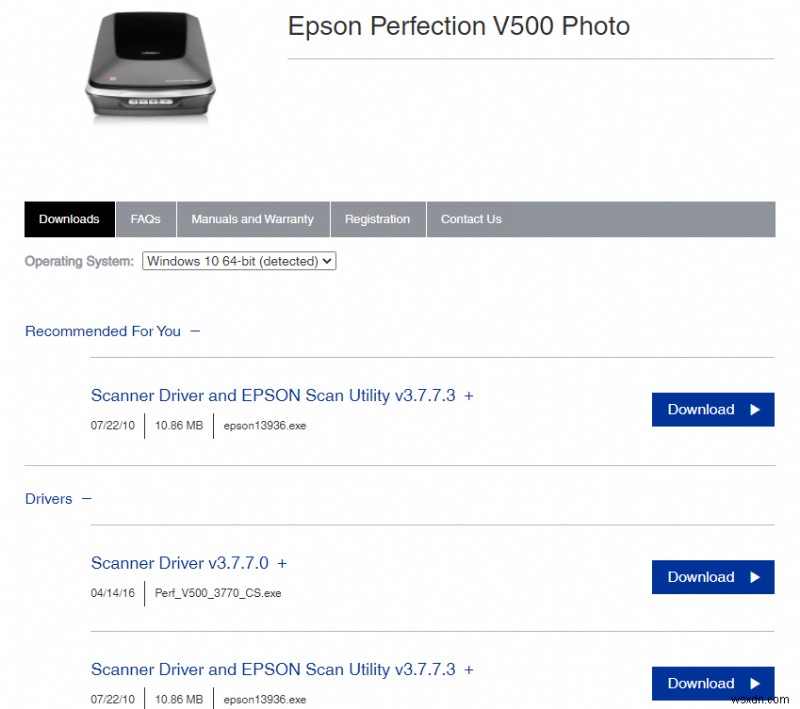 วิธีดาวน์โหลดไดรเวอร์ Epson Perfection V500