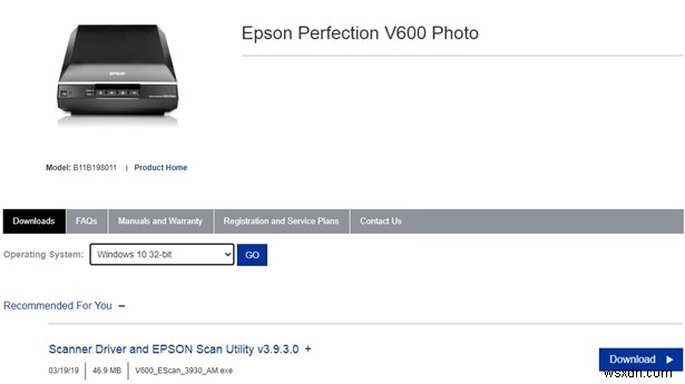 วิธีดาวน์โหลดไดรเวอร์ Epson Perfection V600