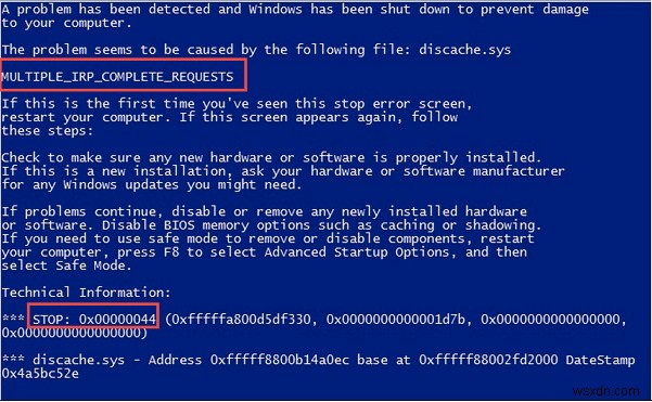 {แก้ไขแล้ว}:MULTIPLE_IRP_COMPLETE_REQUESTS ข้อผิดพลาด Windows หน้าจอสีฟ้า