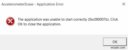 วิธีแก้ไขข้อผิดพลาด AccelerometerSt.exe บน Windows 10 PC