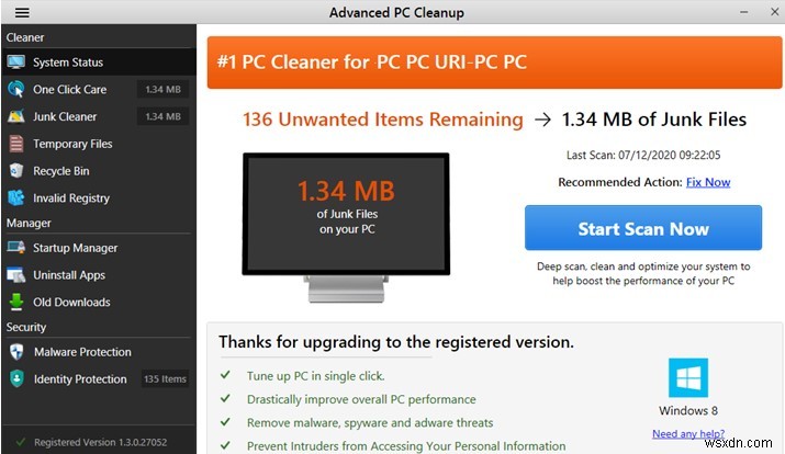 วิธีลบข้อมูลส่วนบุคคลด้วย Advanced PC Cleanup?