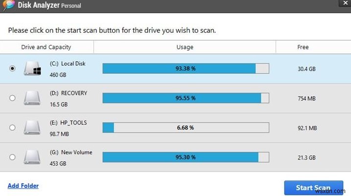 วิธีส่งออกรายงานพื้นที่ดิสก์เป็นรูปแบบไฟล์ต่างๆ ด้วย Disk Analyzer Pro?