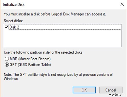 คุณต้องเริ่มต้นดิสก์ก่อน Logical Disk Manager จะเข้าถึงได้ (แก้ไขแล้ว)