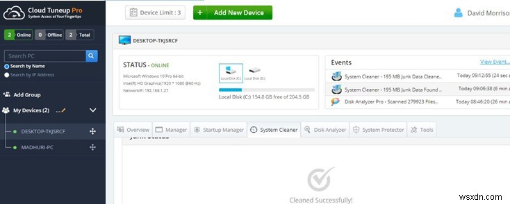 วิธีจัดการการใช้พื้นที่ดิสก์ด้วย Cloud Tuneup Pro