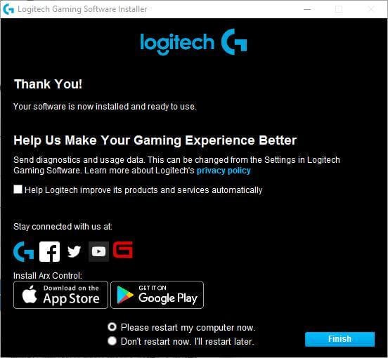 วิธีดาวน์โหลดและติดตั้งซอฟต์แวร์ Logitech G910 