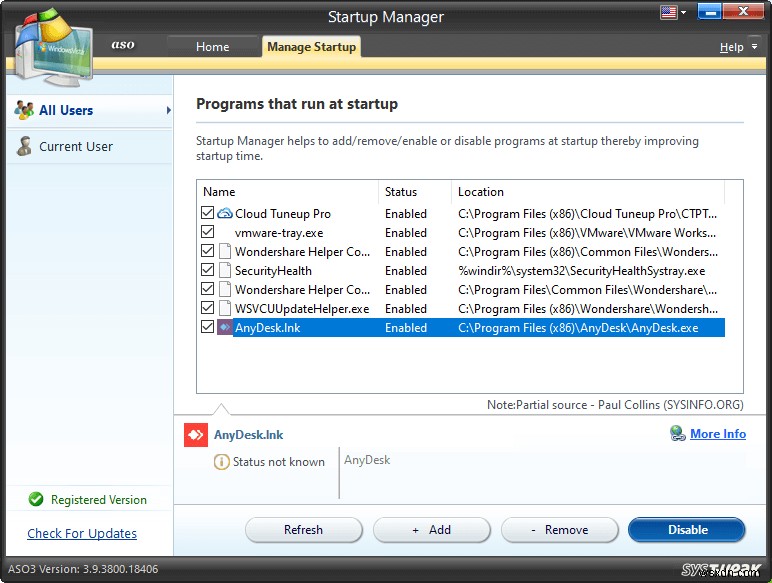 ปรับปรุงประสิทธิภาพของ Windows ด้วย Advanced System Optimizer