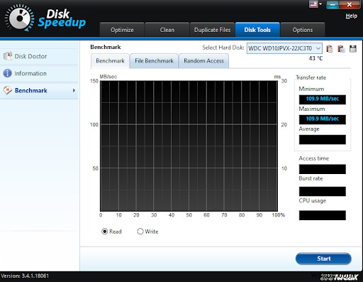 วิธีตรวจสอบดิสก์และระบุความเร็วในการอ่าน/เขียนผ่าน Disk Speedup?