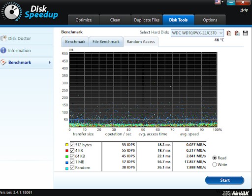 วิธีตรวจสอบดิสก์และระบุความเร็วในการอ่าน/เขียนผ่าน Disk Speedup?