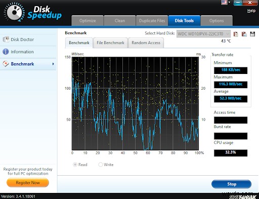 วิธีตรวจสอบดิสก์และระบุความเร็วในการอ่าน/เขียนผ่าน Disk Speedup?