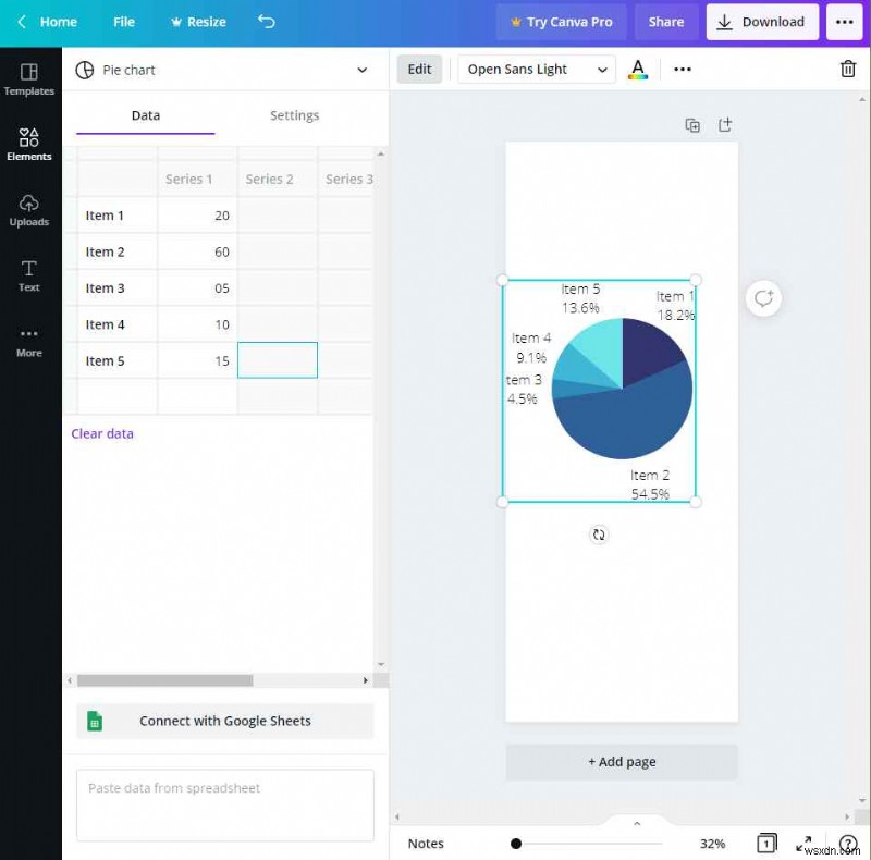 วิธีสร้างแผนภูมิวงกลมโดยใช้ Canva?