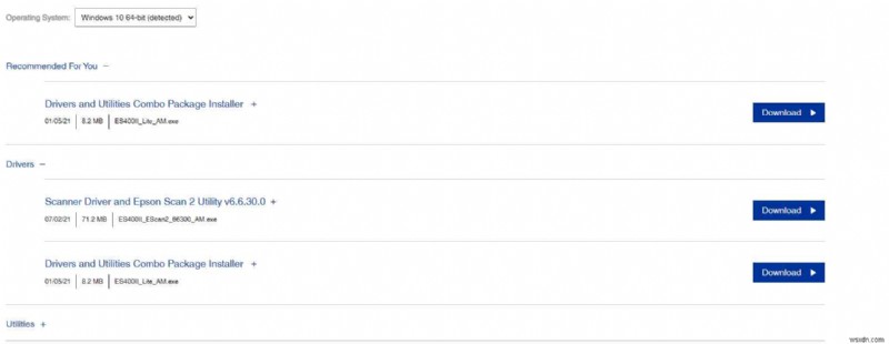 วิธีดาวน์โหลด Epson ES-400 Scanner Driver สำหรับ Windows