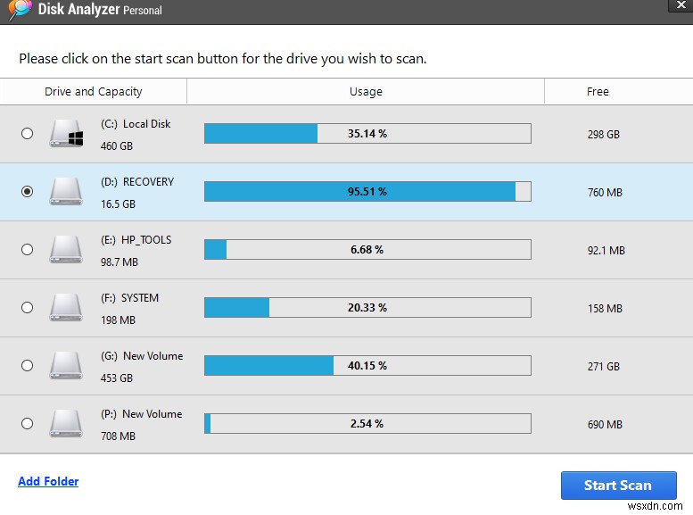 จัดการการจัดเก็บข้อมูลและการใช้พื้นที่ด้วย Disk Analyzer Pro