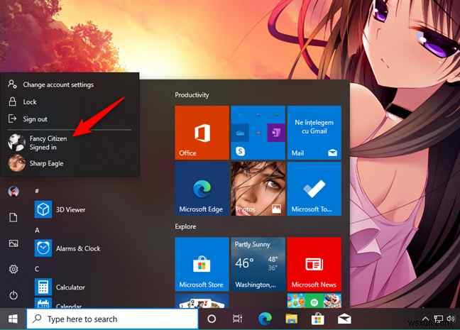 วิธีสลับบัญชีผู้ใช้ใน Windows 10