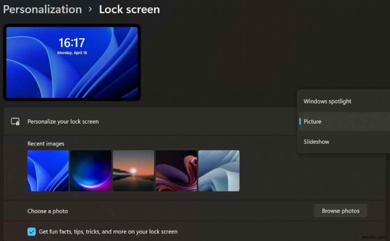 วิธีเปลี่ยนรูปภาพและนาฬิกาล็อกหน้าจอของ Windows 11