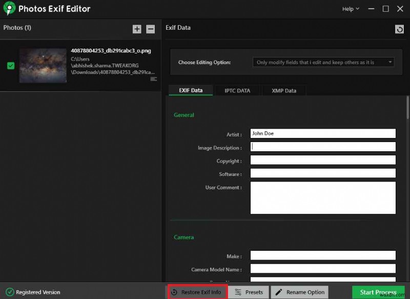 ประโยชน์ของการใช้ Exif Editor บน Windows 11/10 PC